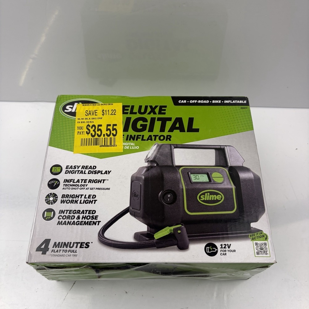 Portable Car Air Compressor, Rugged, Inflate Automatic Shut Off, Digital Display - Picture 9 of 10